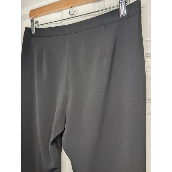 Emporio Armani Trousers Side Embellished Straight-Leg Black Pants - Picture 6 of 8